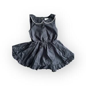 Little Minis Black Peter Pan Collar Twirl